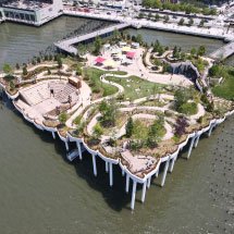 aerial view of man-made island